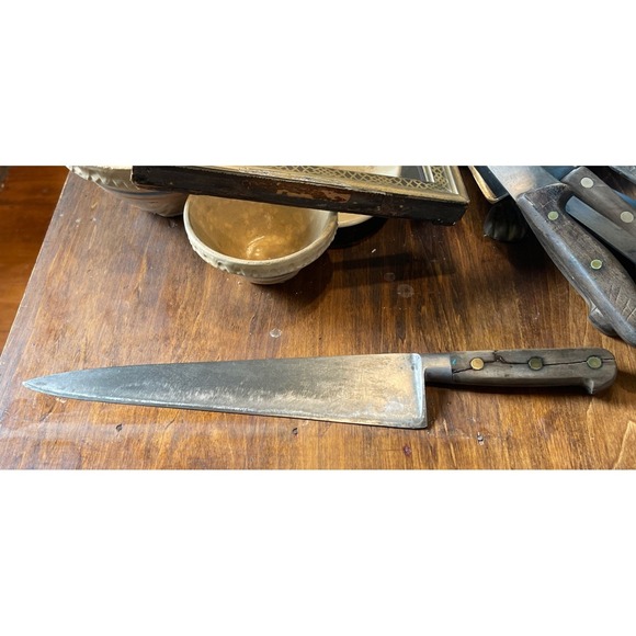 Antique SABATIER TRUMPET Brand Chef's Knife Carbon Steel FRANCE